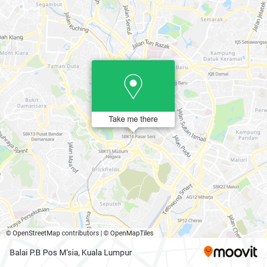 Balai P.B Pos M'sia map