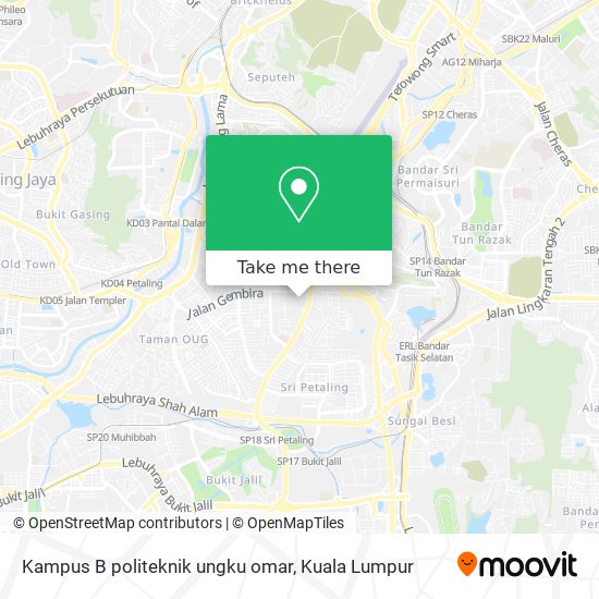 Kampus B politeknik ungku omar map