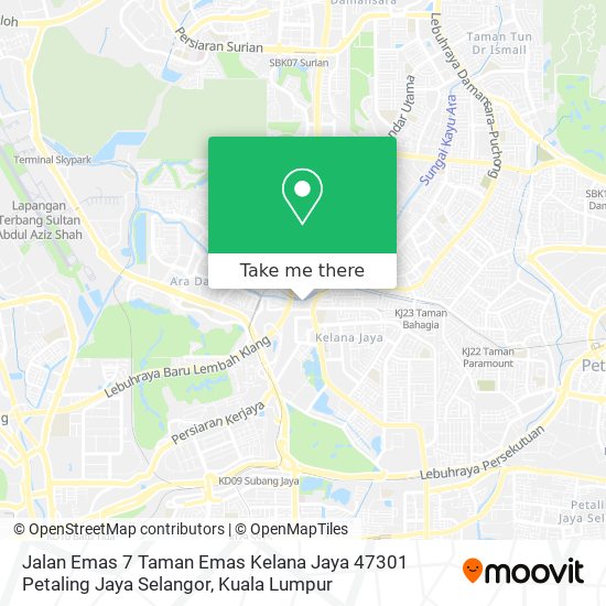 Peta Jalan Emas 7 Taman Emas Kelana Jaya 47301 Petaling Jaya Selangor