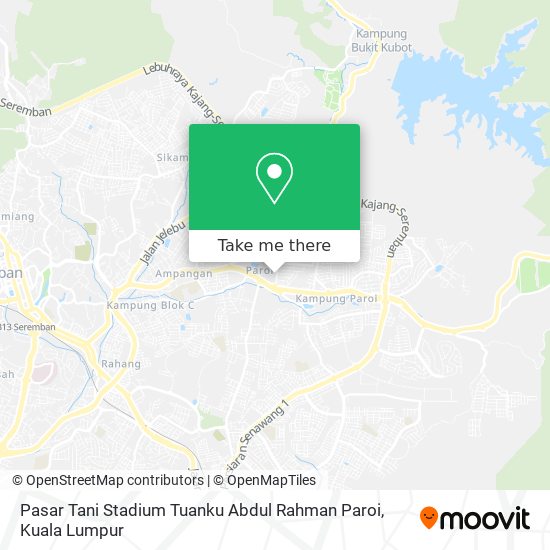 Peta Pasar Tani Stadium Tuanku Abdul Rahman Paroi