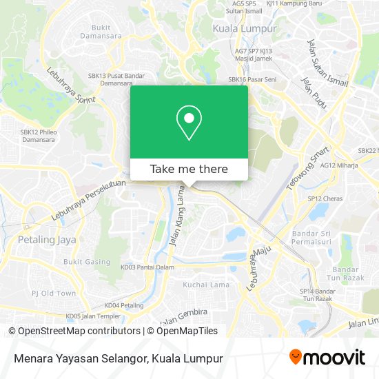Menara Yayasan Selangor map
