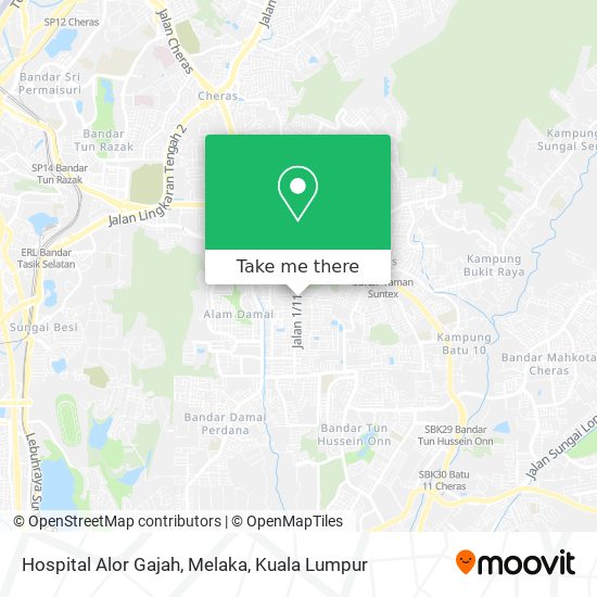 Hospital Alor Gajah, Melaka map