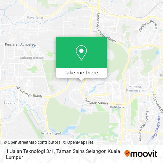 Peta 1 Jalan Teknologi 3 / 1, Taman Sains Selangor