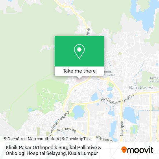 Peta Klinik Pakar Orthopedik Surgikal Palliative & Onkologi Hospital Selayang