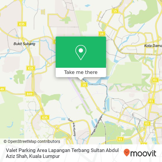 Valet Parking Area Lapangan Terbang Sultan Abdul Aziz Shah map