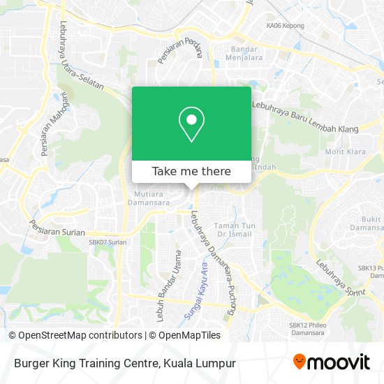 Burger King Training Centre map