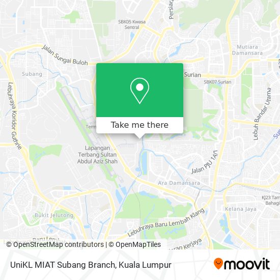 Peta UniKL MIAT Subang Branch