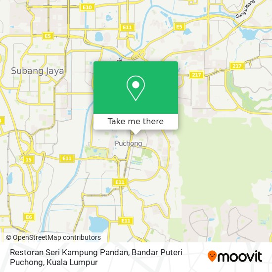 Peta Restoran Seri Kampung Pandan, Bandar Puteri Puchong