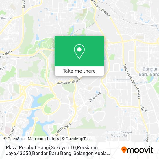 Plaza Perabot Bangi,Seksyen 10,Persiaran Jaya,43650,Bandar Baru Bangi,Selangor map