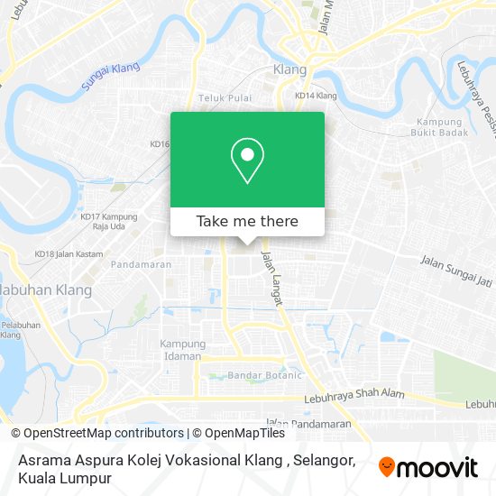 Asrama Aspura Kolej Vokasional Klang , Selangor map