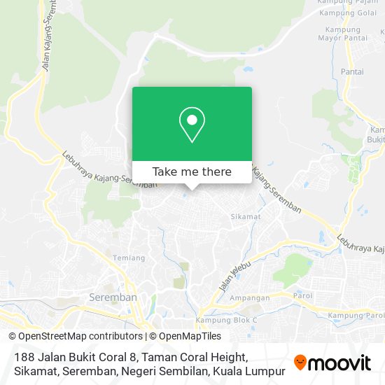 Peta 188 Jalan Bukit Coral 8, Taman Coral Height, Sikamat, Seremban, Negeri Sembilan