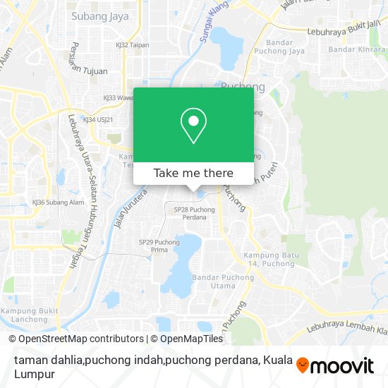 taman dahlia,puchong indah,puchong perdana map