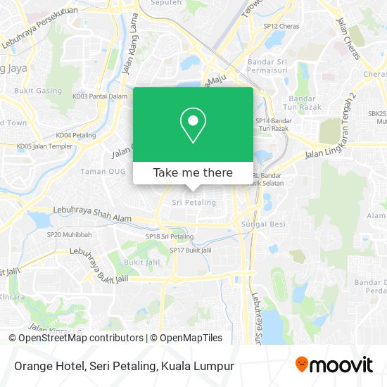 Orange Hotel, Seri Petaling map