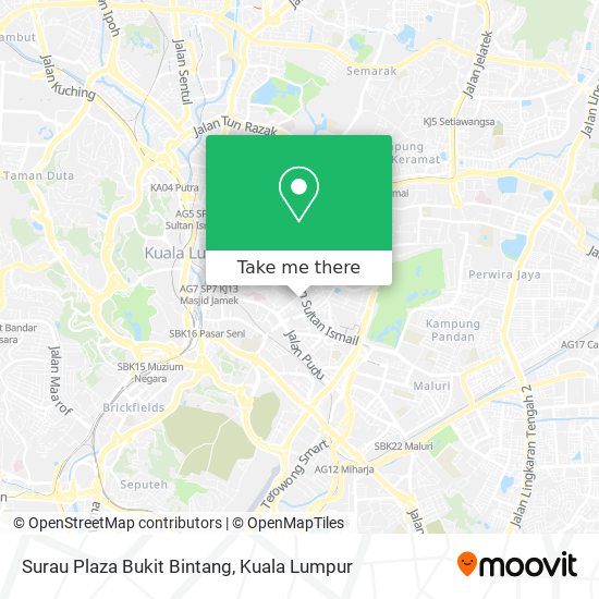 Peta Surau Plaza Bukit Bintang
