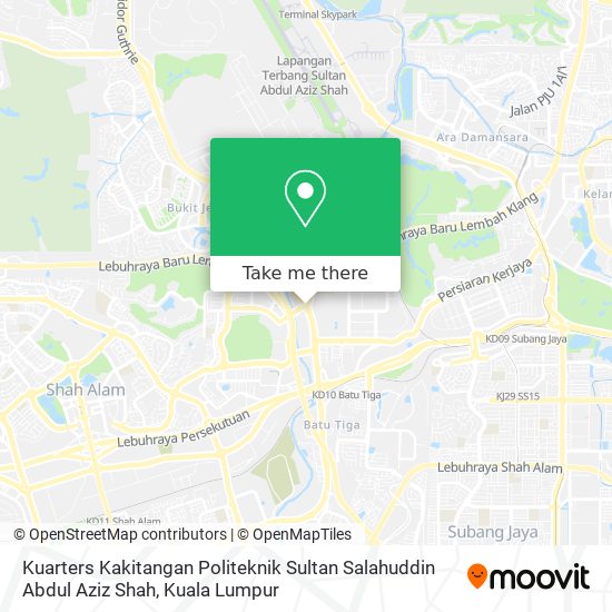 Peta Kuarters Kakitangan Politeknik Sultan Salahuddin Abdul Aziz Shah