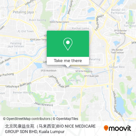 北京民康益生苑（马来西亚)BIO NICE MEDICARE GROUP SDN BHD map