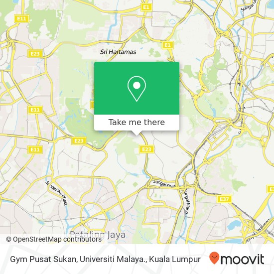 Gym Pusat Sukan, Universiti Malaya. map