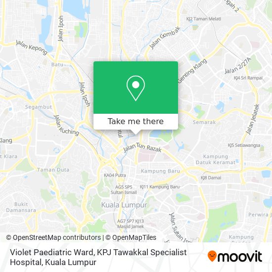 Violet Paediatric Ward, KPJ Tawakkal Specialist Hospital map