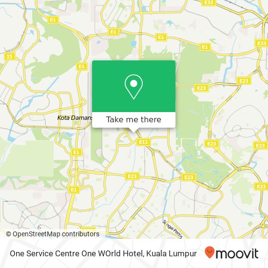 One Service Centre One WOrld Hotel map