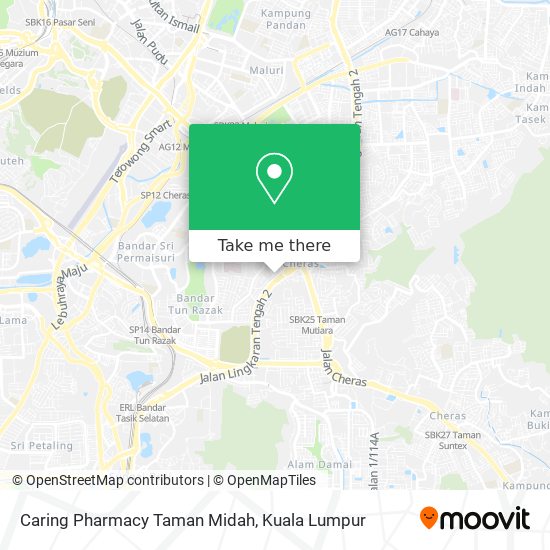 Caring Pharmacy Taman Midah map