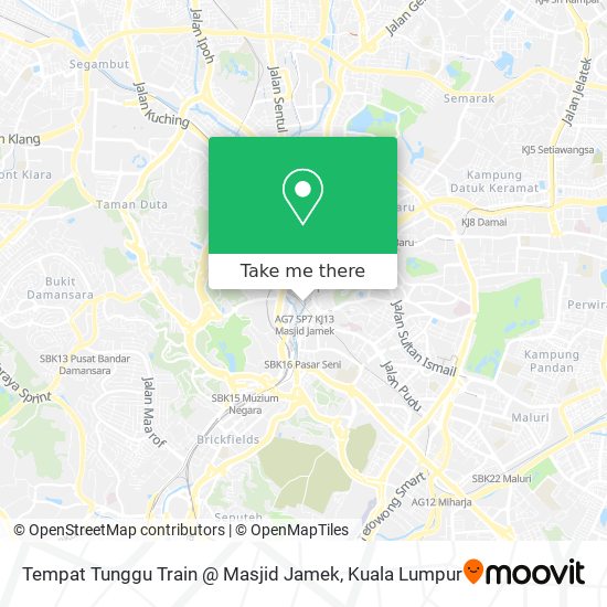 Peta Tempat Tunggu Train @ Masjid Jamek