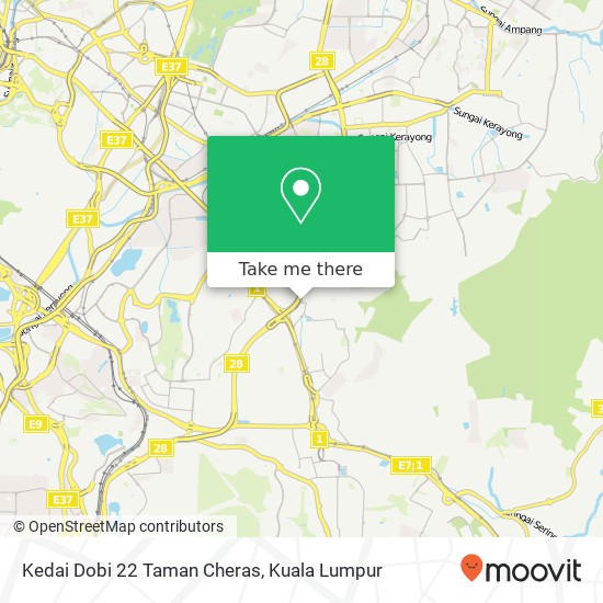 Kedai Dobi 22 Taman Cheras map