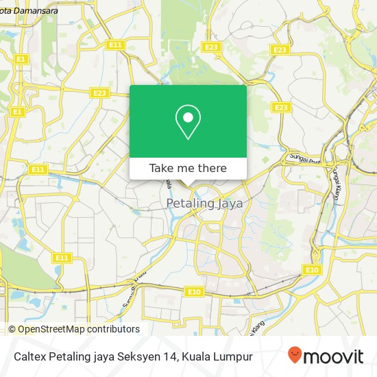 Caltex Petaling jaya Seksyen 14 map