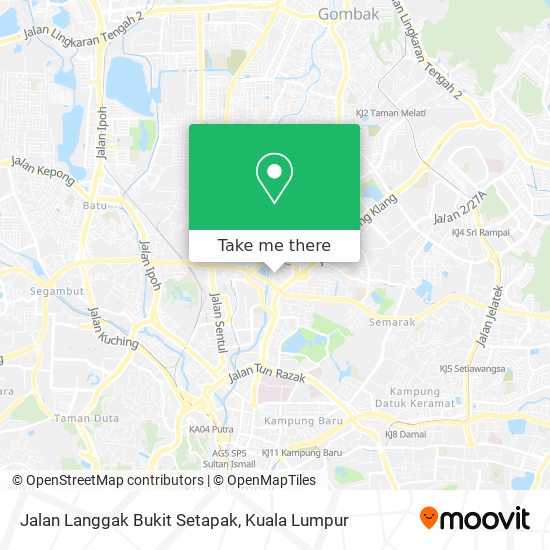 如何坐公交 捷运和轻快铁或火车去kuala Lumpur的jalan Langgak Bukit Setapak