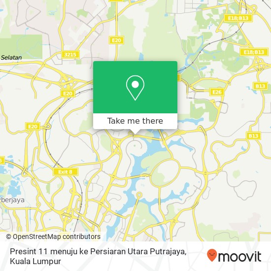 Peta Presint 11 menuju ke Persiaran Utara Putrajaya