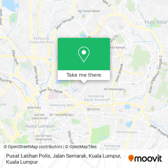 Peta Pusat Latihan Polis, Jalan Semarak, Kuala Lumpur