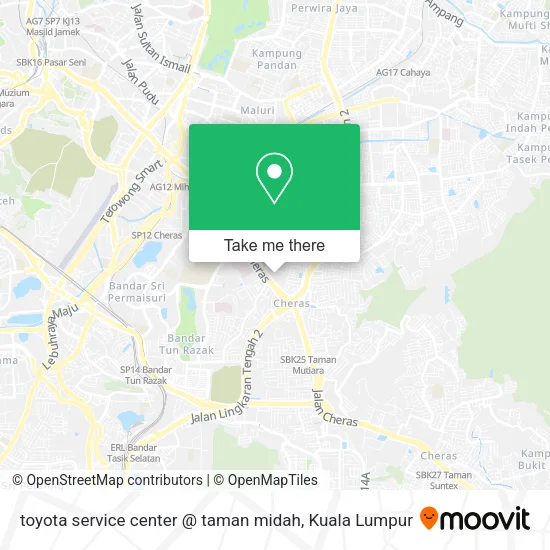 toyota service center @ taman midah map