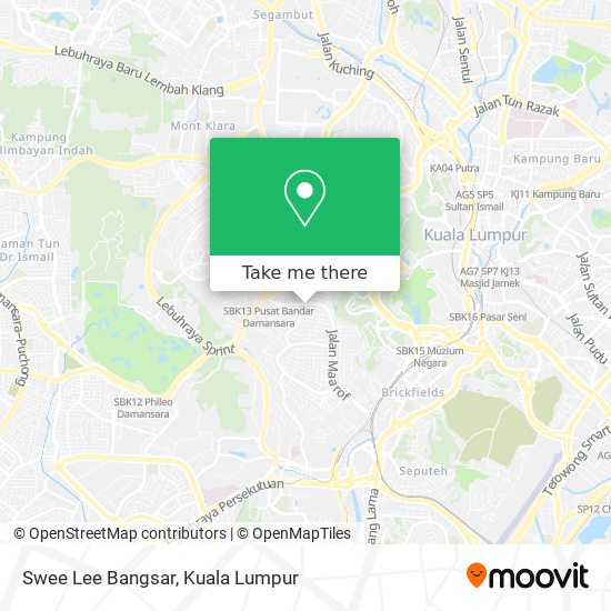 Peta Swee Lee Bangsar