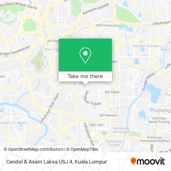 Cendol & Asam Laksa USJ 4 map