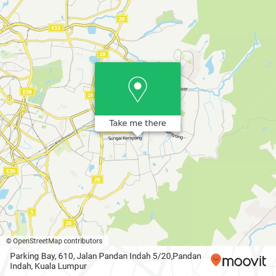 Peta Parking Bay, 610, Jalan Pandan Indah 5 / 20,Pandan Indah