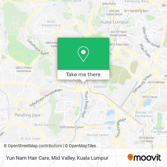 Yun Nam Hair Care, Mid Valley map
