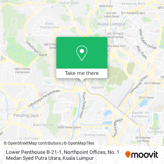 Lower Penthouse B-21-1, Northpoint Offices, No. 1 Medan Syed Putra Utara map