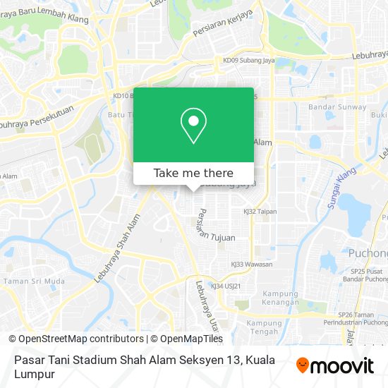 Peta Pasar Tani Stadium Shah Alam Seksyen 13