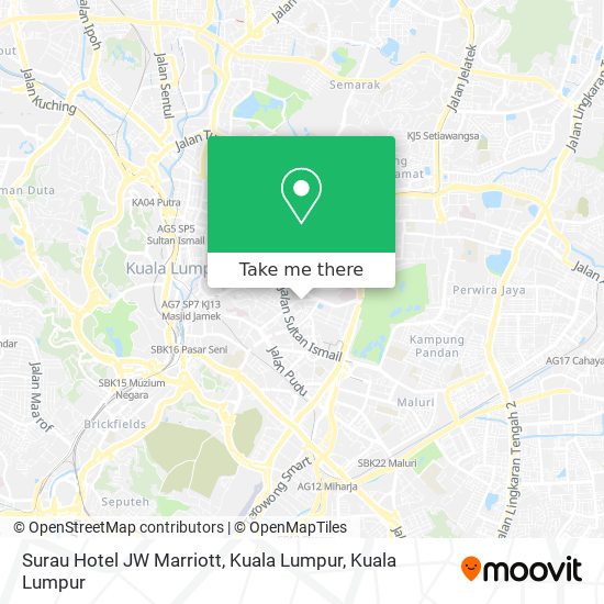 Peta Surau Hotel JW Marriott, Kuala Lumpur