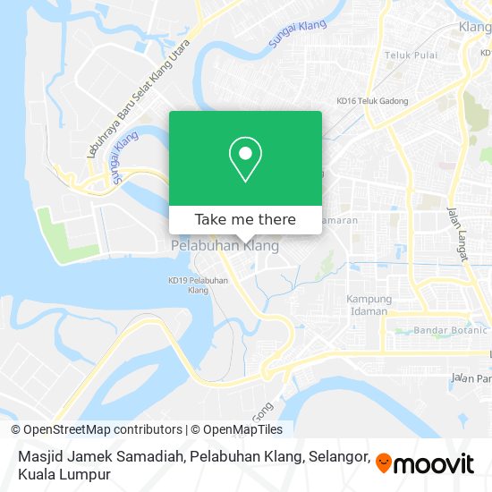 Peta Masjid Jamek Samadiah, Pelabuhan Klang, Selangor