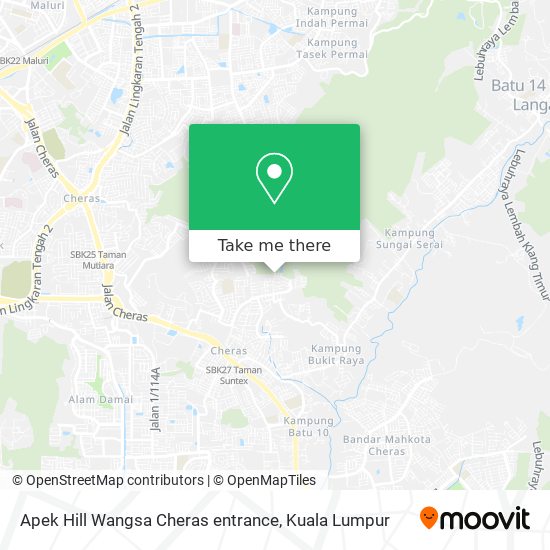 Peta Apek Hill Wangsa Cheras entrance