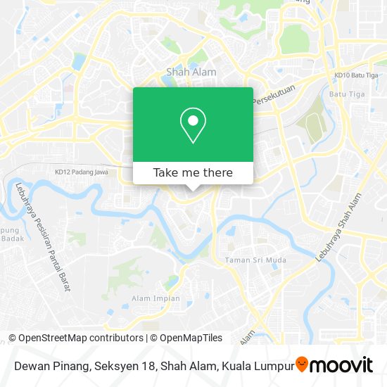 Peta Dewan Pinang, Seksyen 18, Shah Alam