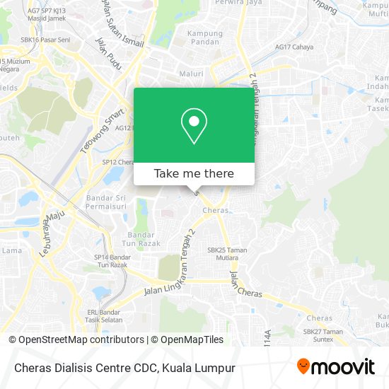 Peta Cheras Dialisis Centre CDC
