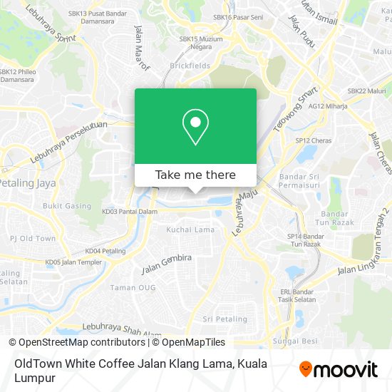 OldTown White Coffee Jalan Klang Lama map