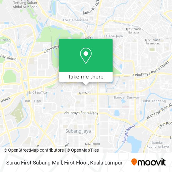 Peta Surau First Subang Mall, First Floor