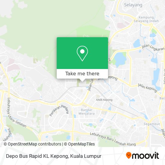 Peta Depo Bus Rapid KL Kepong