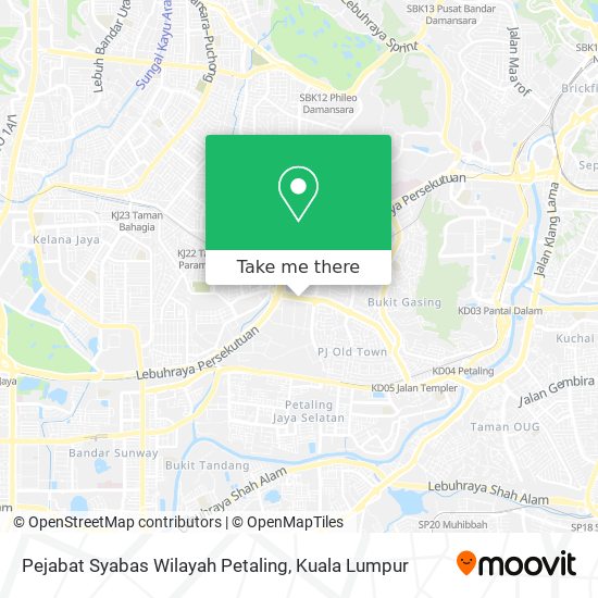 Pejabat Syabas Wilayah Petaling map