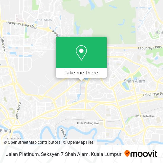 Peta Jalan Platinum, Seksyen 7 Shah Alam