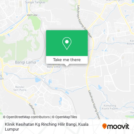 Peta Klinik Kesihatan Kg Rinching Hilir Bangi