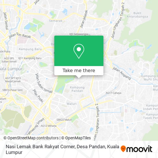Peta Nasi Lemak Bank Rakyat Corner, Desa Pandan