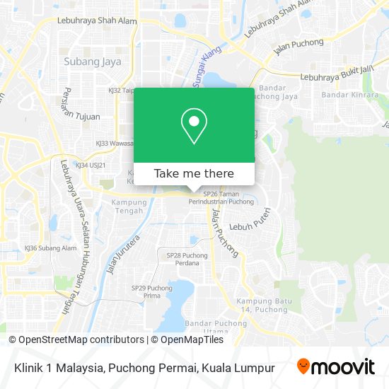 Klinik 1 Malaysia, Puchong Permai map